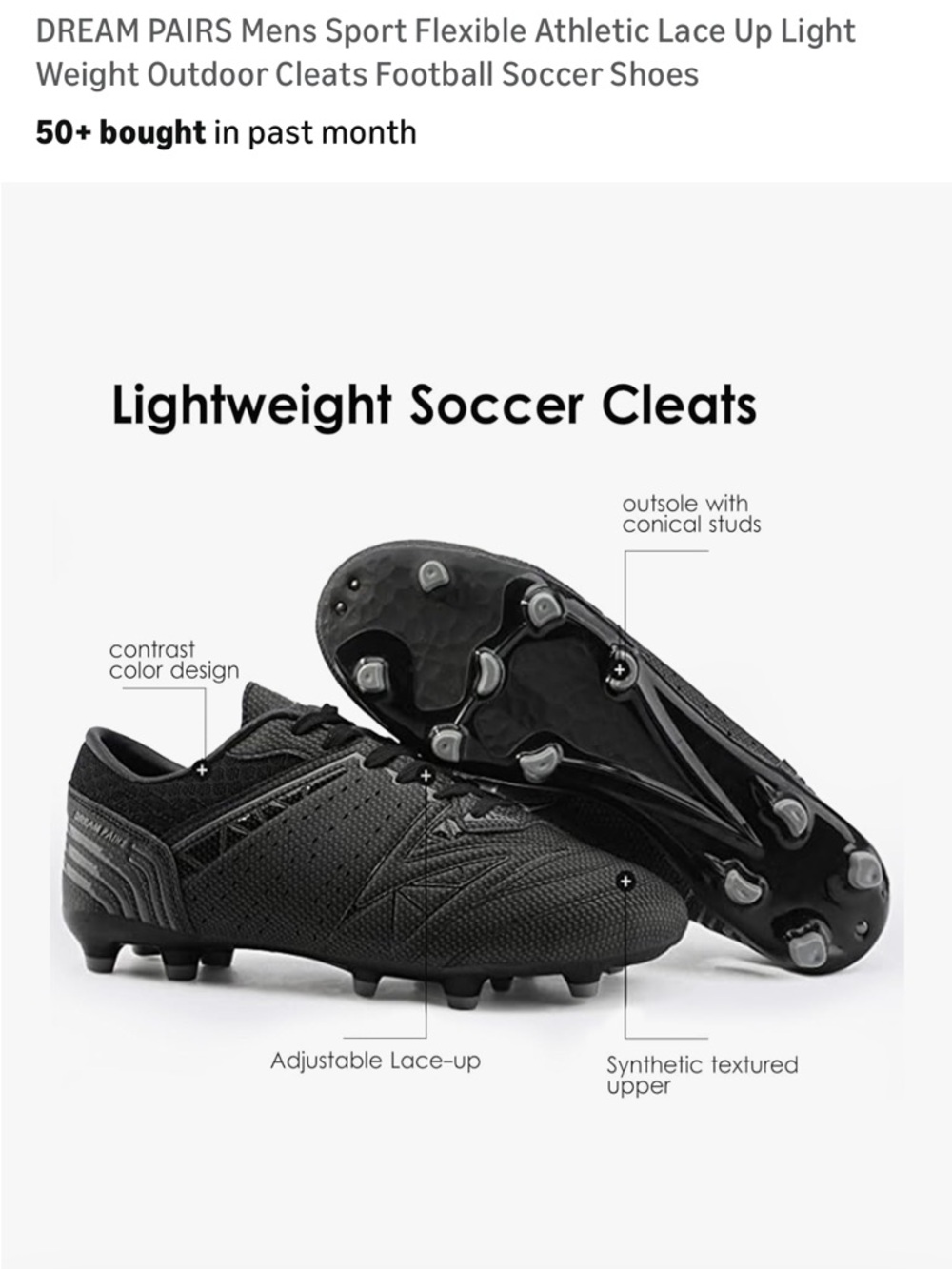 Dream Pairs Men's Black Athletic Sneakers - All-Black Performance